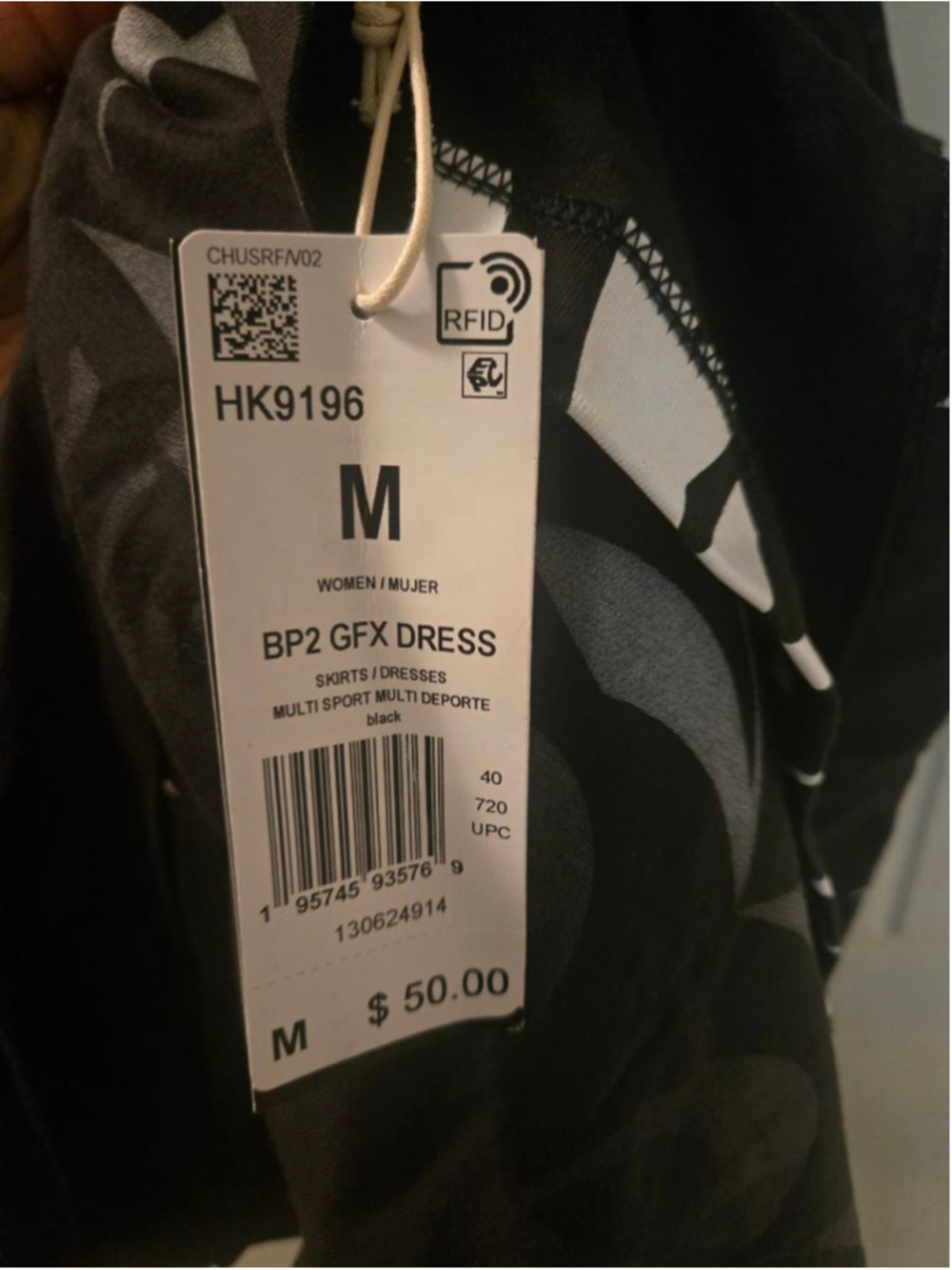 Women's Adidas Black Panther Black White Midi Dress M - Picture 4 of 5